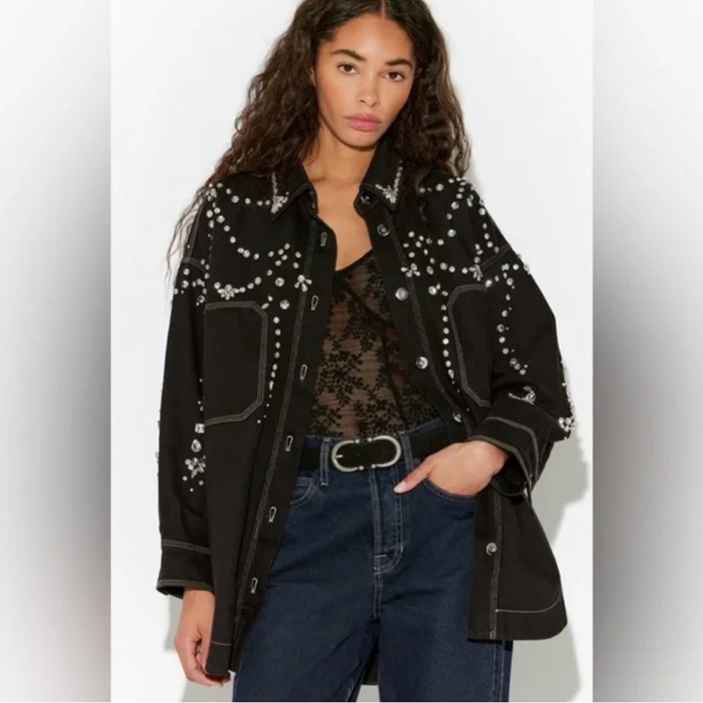Free people Embellished Black Women's Jacket